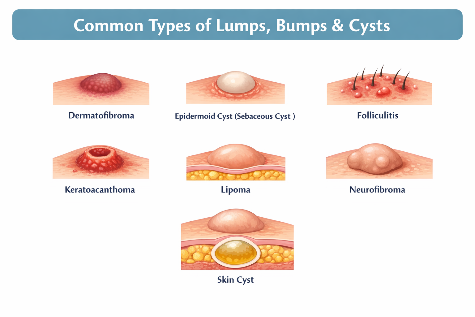 commen types of lumps and bumps on the skin